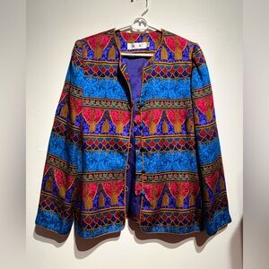 Brilliant Mulberry Silk Evening Jacket - Medium